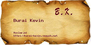 Burai Kevin névjegykártya